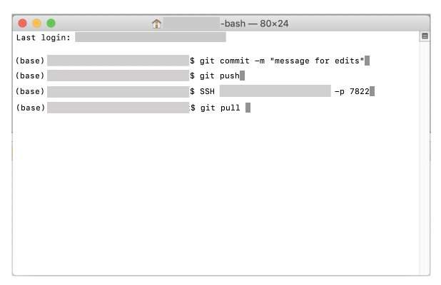 Examples of following the steps above with Git commands