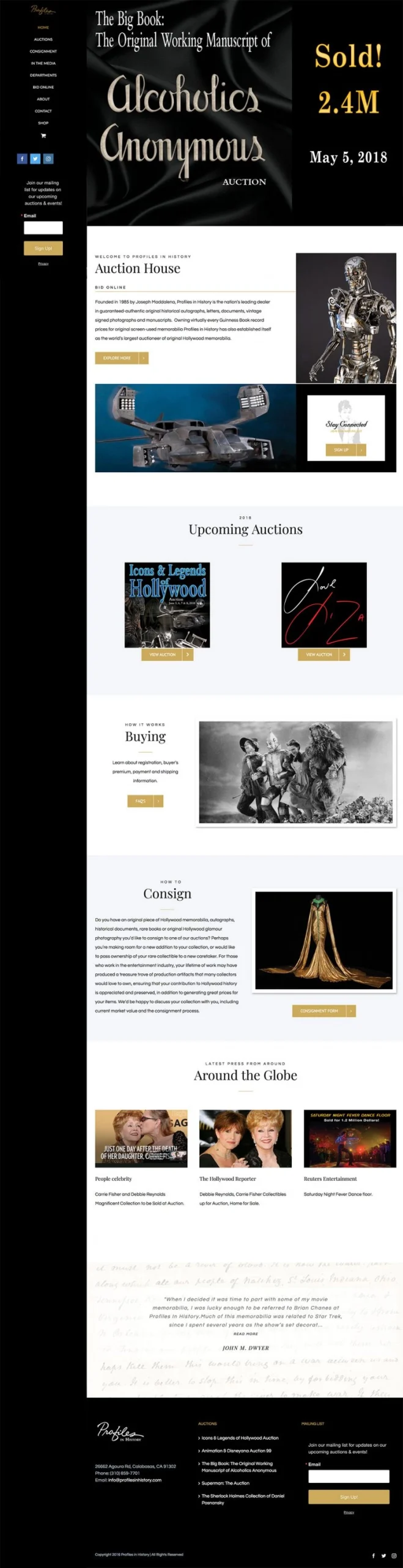 Profiles in History Website