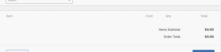 Clicking the Add Item > Add Product Buttons