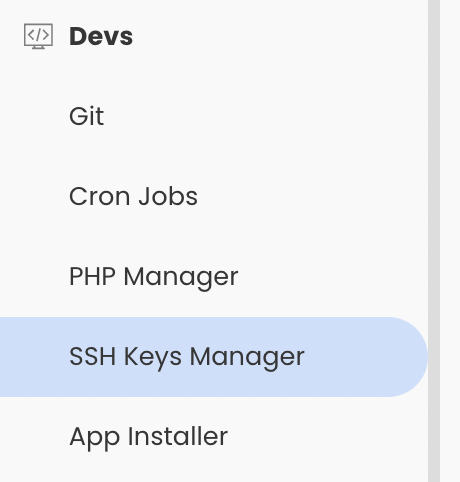 SSH Keys Manager in Siteground