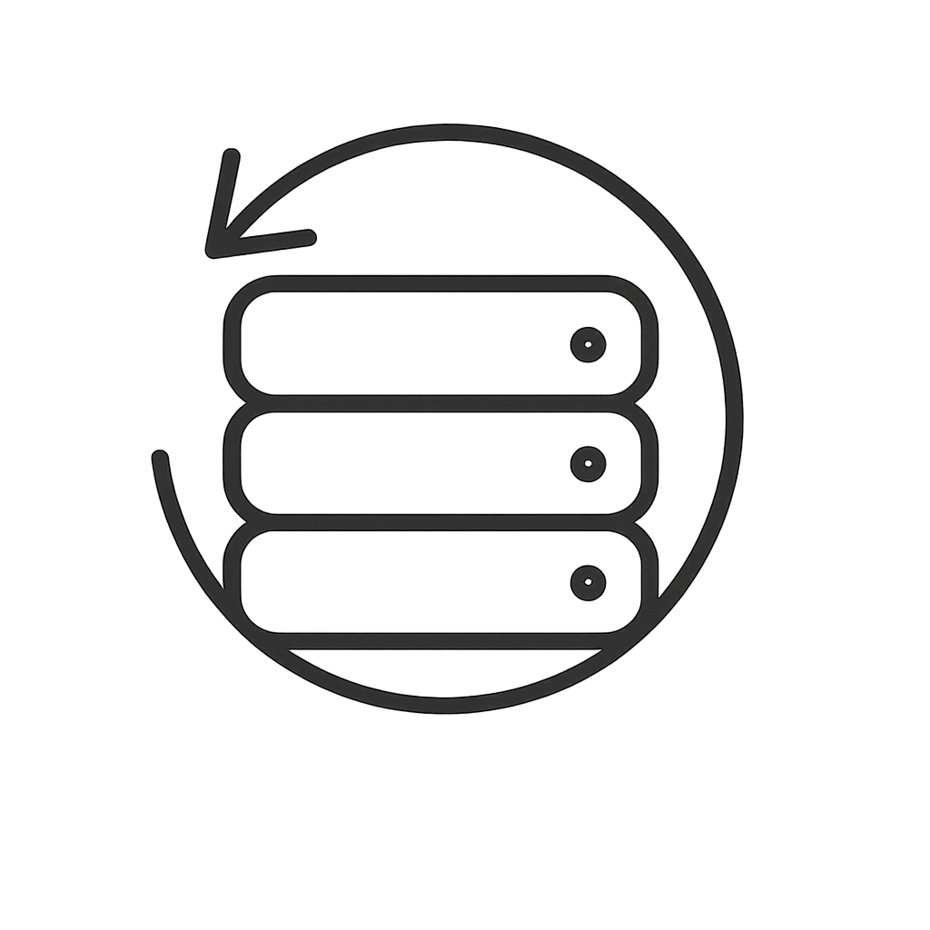 hard drives with a circle arrow around it